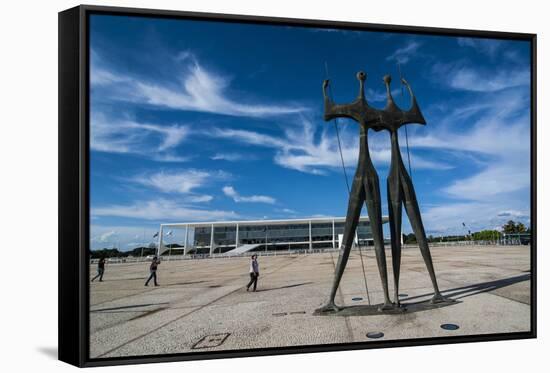 Dois Candangos (The Warriors), Monument of Builders of Brasilia, Brazil, South America-Michael Runkel-Framed Stretched Canvas