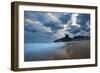 Dois Irmaos Peaks in the Distance on Ipanema Beach at Sunset-Alex Saberi-Framed Photographic Print