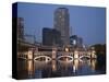 Dojima River at Night, Osaka, Japan-Richardson Rolf-Stretched Canvas