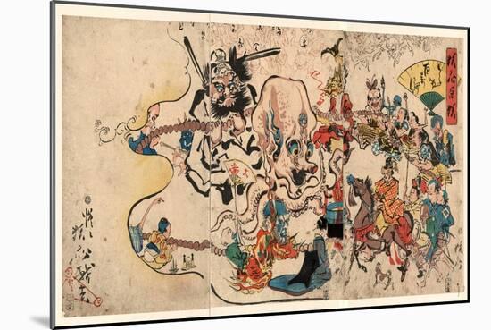 Doke Hyakumanben-Kawanabe Kyosai-Mounted Giclee Print