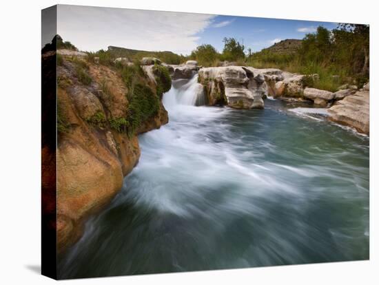 Dolan Falls Preserve, Texas:  Horizontal Landscape of the Dolan Falls During Sunset.-Ian Shive-Stretched Canvas