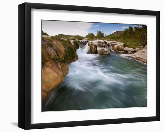 Dolan Falls Preserve, Texas:  Horizontal Landscape of the Dolan Falls During Sunset.-Ian Shive-Framed Premium Photographic Print