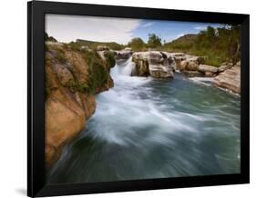 Dolan Falls Preserve, Texas:  Horizontal Landscape of the Dolan Falls During Sunset.-Ian Shive-Framed Photographic Print