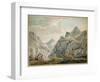 Dolbardarn Castle and Llanberris Lake, 1764 (W/C on Paper)-Paul Sandby-Framed Giclee Print