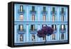 Dolce Vita Rome Collection - Blue Building Facade-Philippe Hugonnard-Framed Stretched Canvas