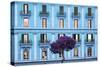 Dolce Vita Rome Collection - Blue Building Facade-Philippe Hugonnard-Stretched Canvas