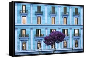 Dolce Vita Rome Collection - Blue Building Facade-Philippe Hugonnard-Framed Stretched Canvas