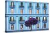 Dolce Vita Rome Collection - Blue Building Facade-Philippe Hugonnard-Stretched Canvas