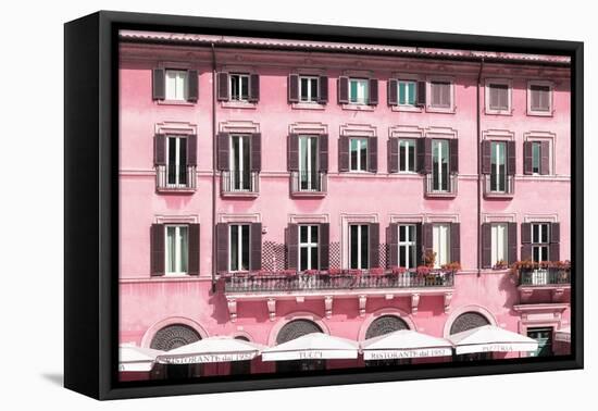 Dolce Vita Rome Collection - Building Facade Pink-Philippe Hugonnard-Framed Stretched Canvas