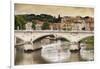 Dolce Vita Rome Collection - City of Bridge at Sunset-Philippe Hugonnard-Framed Photographic Print