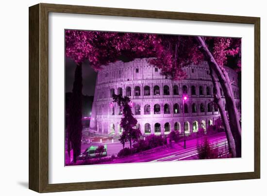 Dolce Vita Rome Collection - Colosseum at Pink Night-Philippe Hugonnard-Framed Photographic Print