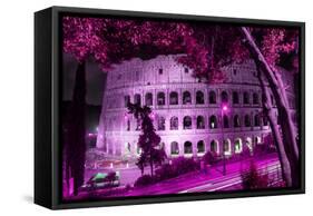 Dolce Vita Rome Collection - Colosseum at Pink Night-Philippe Hugonnard-Framed Stretched Canvas