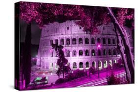 Dolce Vita Rome Collection - Colosseum at Pink Night-Philippe Hugonnard-Stretched Canvas