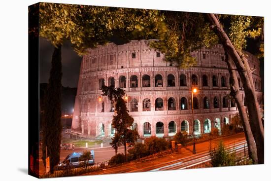 Dolce Vita Rome Collection - Colosseum at Red Night-Philippe Hugonnard-Stretched Canvas