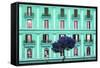 Dolce Vita Rome Collection - Coral Green Building Facade-Philippe Hugonnard-Framed Stretched Canvas