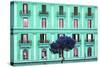 Dolce Vita Rome Collection - Coral Green Building Facade-Philippe Hugonnard-Stretched Canvas