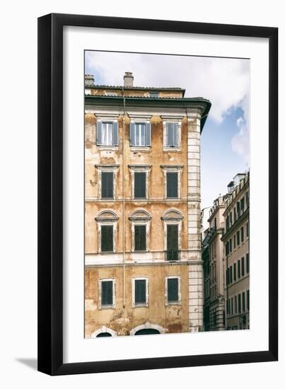 Dolce Vita Rome Collection - Dark Yellow Buildings Facade II-Philippe Hugonnard-Framed Photographic Print