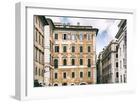 Dolce Vita Rome Collection - Dark Yellow Buildings Facade-Philippe Hugonnard-Framed Photographic Print