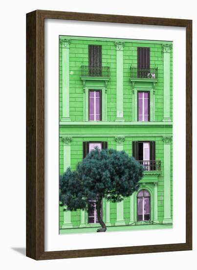 Dolce Vita Rome Collection - Green Building Facade II-Philippe Hugonnard-Framed Photographic Print