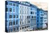 Dolce Vita Rome Collection - Italian Blue Facades-Philippe Hugonnard-Stretched Canvas
