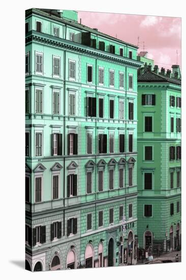 Dolce Vita Rome Collection - Italian Green Facade-Philippe Hugonnard-Stretched Canvas