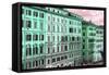 Dolce Vita Rome Collection - Italian Green Facades-Philippe Hugonnard-Framed Stretched Canvas