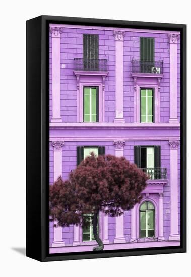 Dolce Vita Rome Collection - Mauve Building Facade II-Philippe Hugonnard-Framed Stretched Canvas