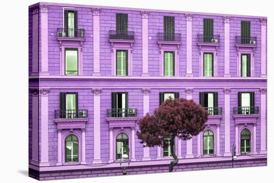 Dolce Vita Rome Collection - Mauve Building Facade-Philippe Hugonnard-Stretched Canvas