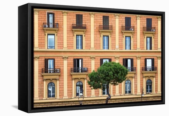 Dolce Vita Rome Collection - Orange Building Facade-Philippe Hugonnard-Framed Stretched Canvas