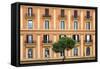 Dolce Vita Rome Collection - Orange Building Facade-Philippe Hugonnard-Framed Stretched Canvas