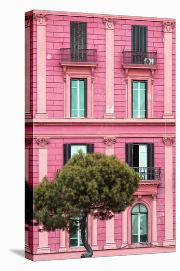 Dolce Vita Rome Collection - Pink Building Facade II-Philippe Hugonnard-Stretched Canvas