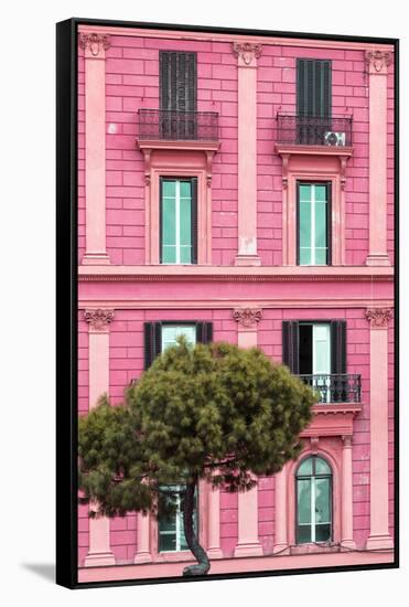 Dolce Vita Rome Collection - Pink Building Facade II-Philippe Hugonnard-Framed Stretched Canvas