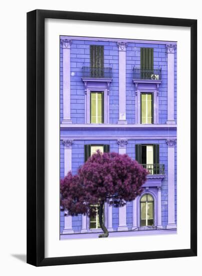 Dolce Vita Rome Collection - Purple Building Facade II-Philippe Hugonnard-Framed Premium Photographic Print