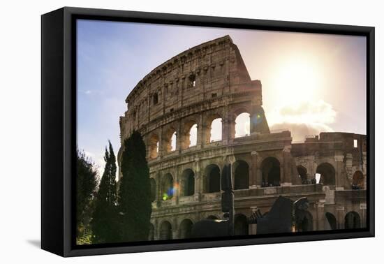 Dolce Vita Rome Collection - The Colosseum at Sunrise-Philippe Hugonnard-Framed Stretched Canvas