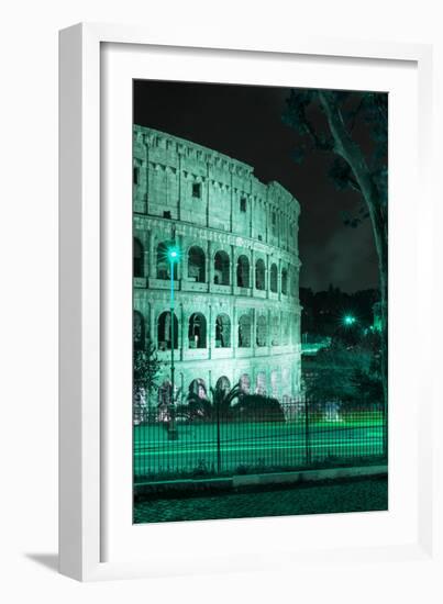 Dolce Vita Rome Collection - The Colosseum Green Night II-Philippe Hugonnard-Framed Photographic Print