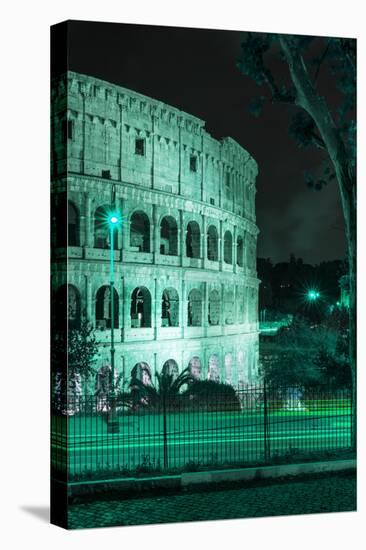 Dolce Vita Rome Collection - The Colosseum Green Night II-Philippe Hugonnard-Stretched Canvas