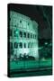 Dolce Vita Rome Collection - The Colosseum Green Night II-Philippe Hugonnard-Stretched Canvas