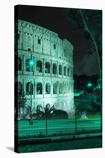 Dolce Vita Rome Collection - The Colosseum Green Night II-Philippe Hugonnard-Stretched Canvas