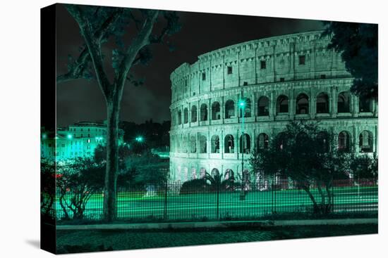 Dolce Vita Rome Collection - The Colosseum Green Night-Philippe Hugonnard-Stretched Canvas