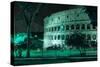 Dolce Vita Rome Collection - The Colosseum Green Night-Philippe Hugonnard-Stretched Canvas