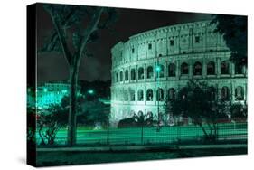 Dolce Vita Rome Collection - The Colosseum Green Night-Philippe Hugonnard-Stretched Canvas