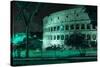 Dolce Vita Rome Collection - The Colosseum Green Night-Philippe Hugonnard-Stretched Canvas