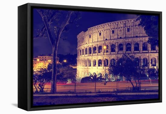 Dolce Vita Rome Collection - The Colosseum Night-Philippe Hugonnard-Framed Stretched Canvas