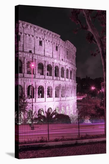 Dolce Vita Rome Collection - The Colosseum Pink Night II-Philippe Hugonnard-Stretched Canvas