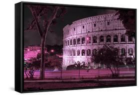 Dolce Vita Rome Collection - The Colosseum Pink Night-Philippe Hugonnard-Framed Stretched Canvas