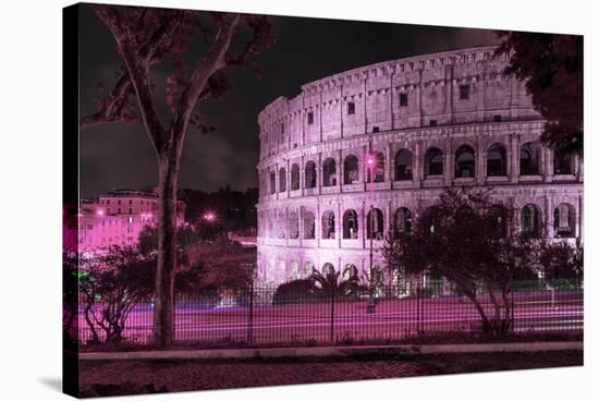 Dolce Vita Rome Collection - The Colosseum Pink Night-Philippe Hugonnard-Stretched Canvas