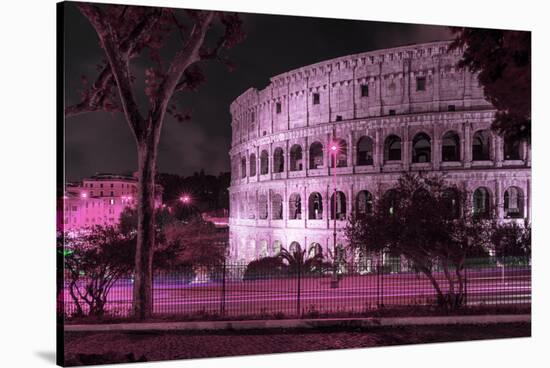 Dolce Vita Rome Collection - The Colosseum Pink Night-Philippe Hugonnard-Stretched Canvas