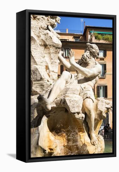 Dolce Vita Rome Collection - The Four Rivers Fountain in Piazza Navona-Philippe Hugonnard-Framed Stretched Canvas