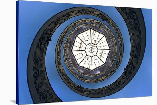 Dolce Vita Rome Collection - The Vatican Spiral Staircase Dark Blue-Philippe Hugonnard-Stretched Canvas