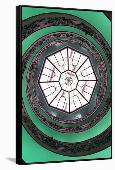 Dolce Vita Rome Collection - The Vatican Spiral Staircase Green II-Philippe Hugonnard-Framed Stretched Canvas